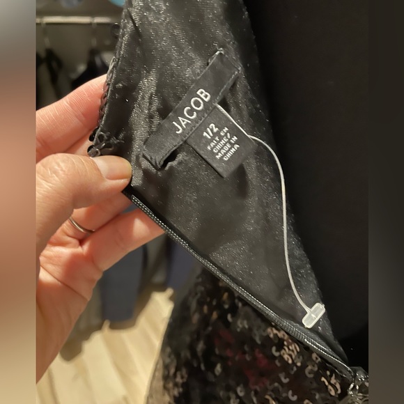 Jacobs Black Sequin Party Dress Sz 1/2 - Picture 3 of 3